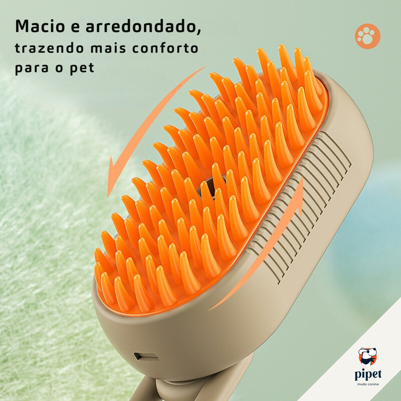 Escova Vapor Limpa Pêlos - Creme