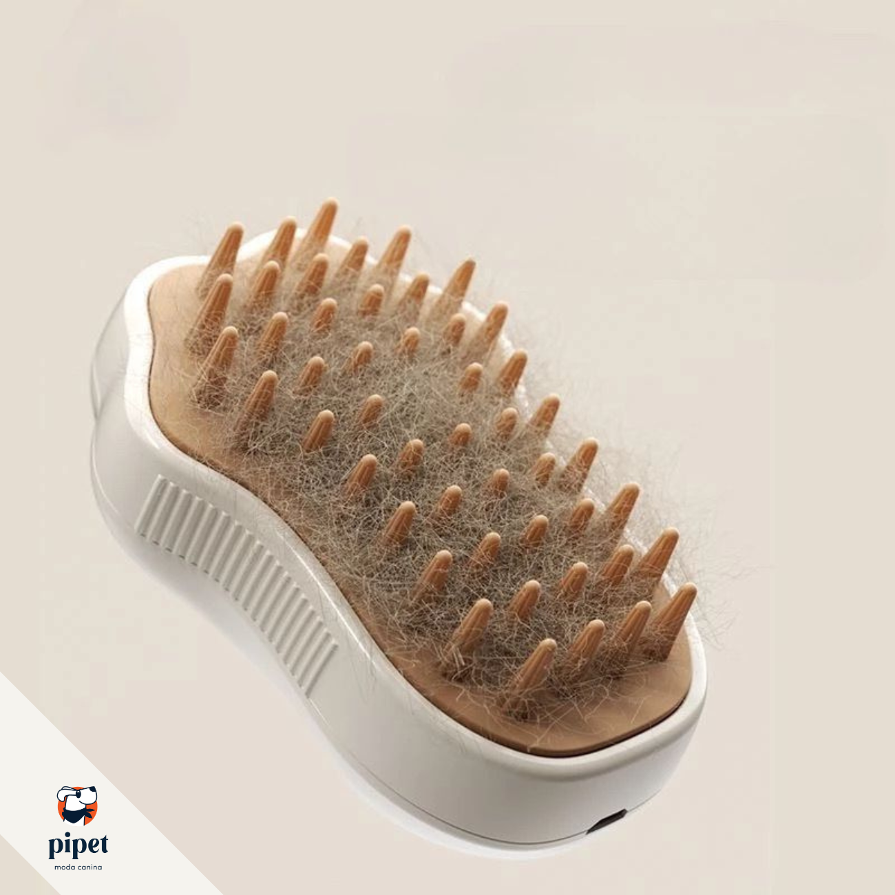 Escova Vapor Limpa Pêlos - Bege/Patinha
