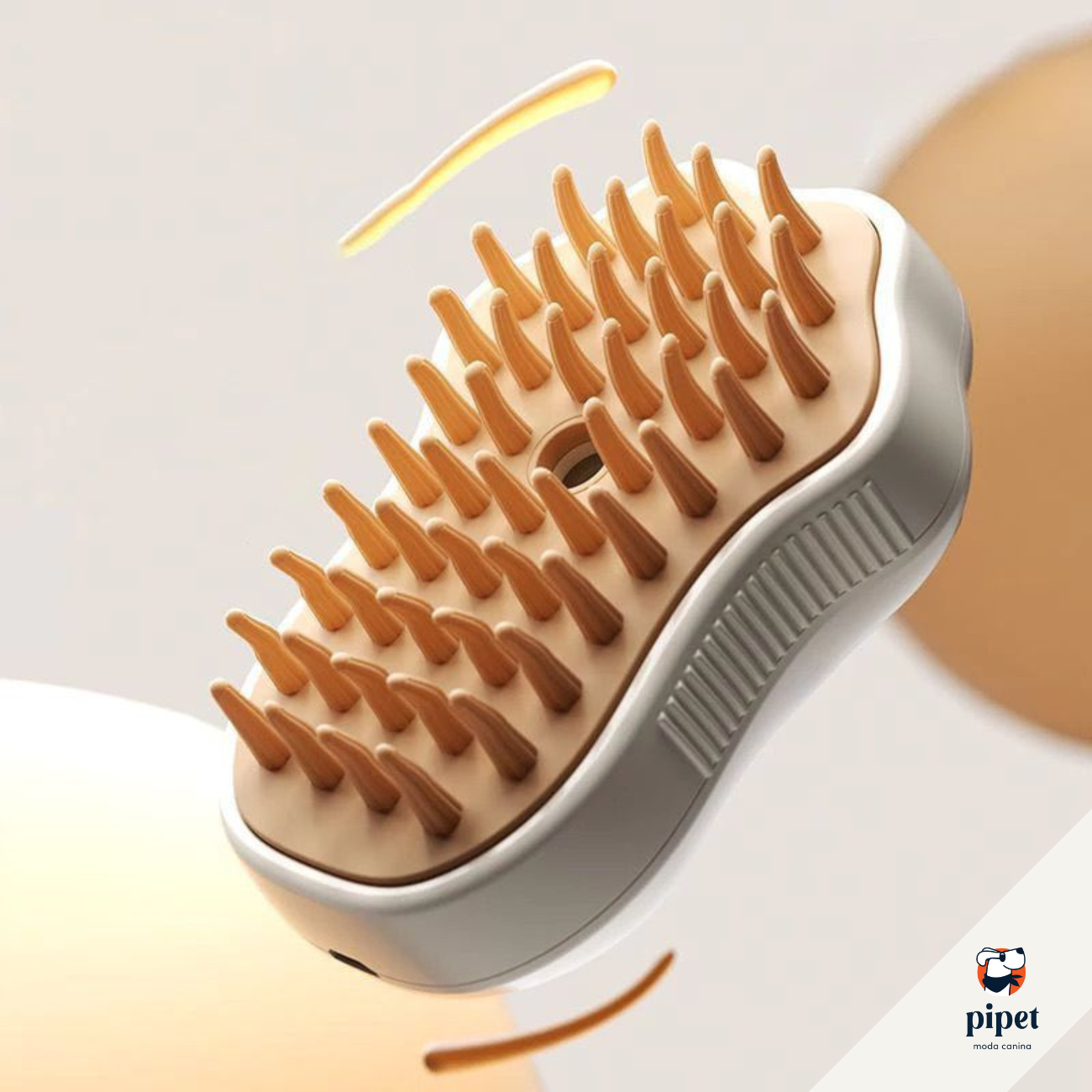 Escova Vapor Limpa Pêlos - Bege/Patinha