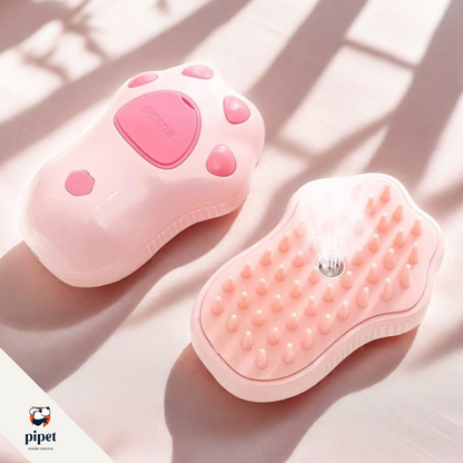 Escova Vapor Limpa Pêlos - Rosa/ Patinha