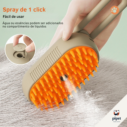 Escova Vapor Limpa Pêlos - Creme