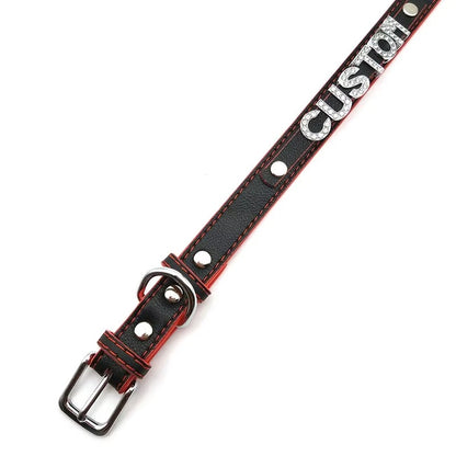 Coleira Personalizada Preto c/ Vermelho