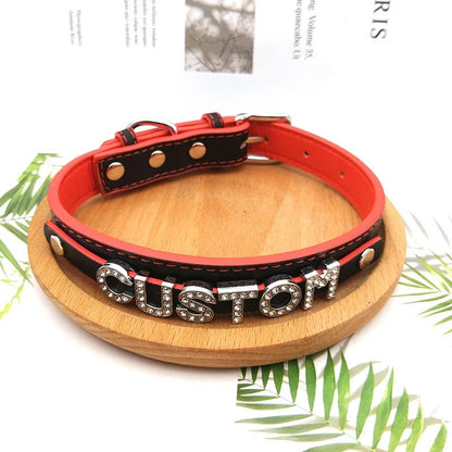 Coleira Personalizada Marrom c/ Bege