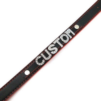 Coleira Personalizada Marrom c/ Bege