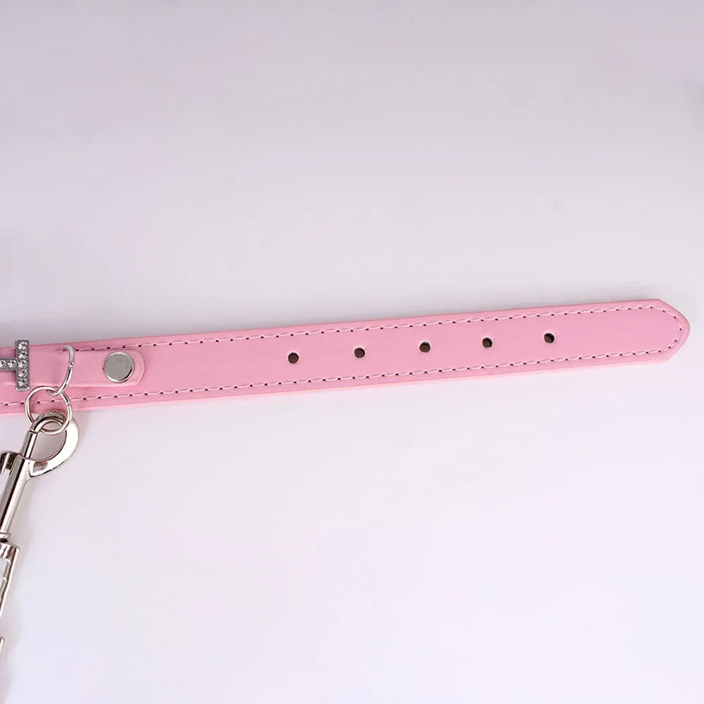 Coleira Personalizada Pipet - Rosa