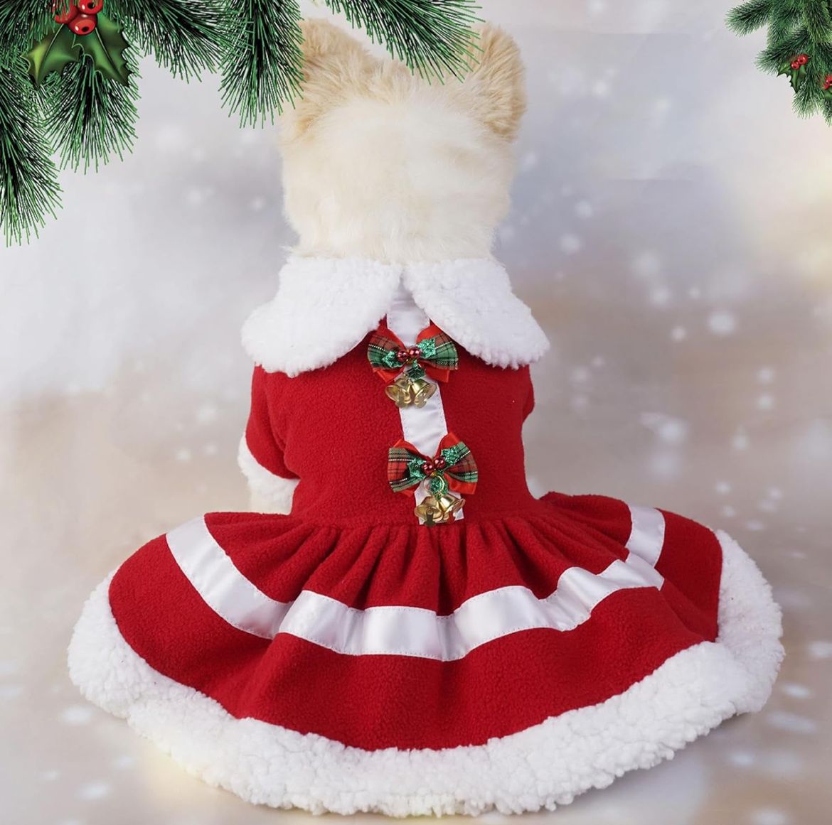 Vestido Natalino Laços e Sinos