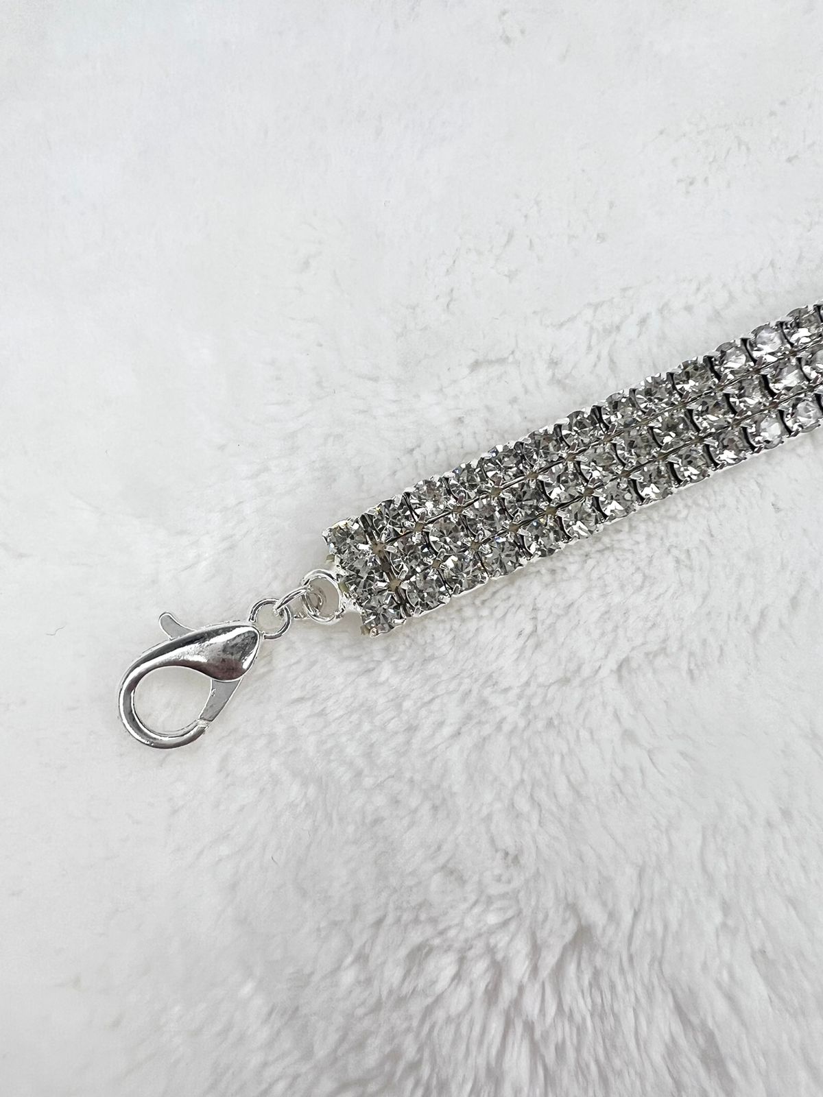 Colar Strass Coração Prateado