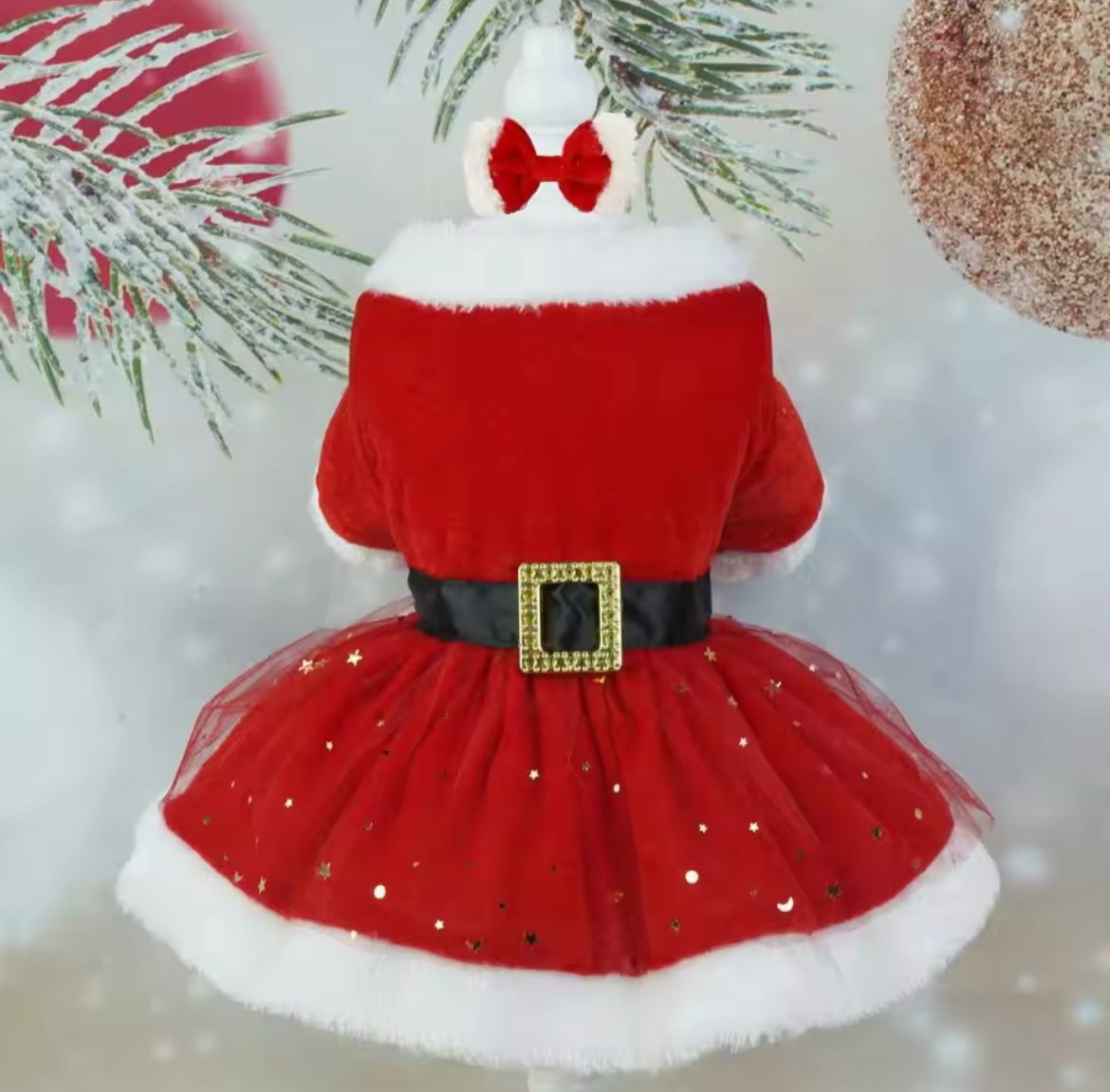 Vestido Brilhante Mamãe Noel