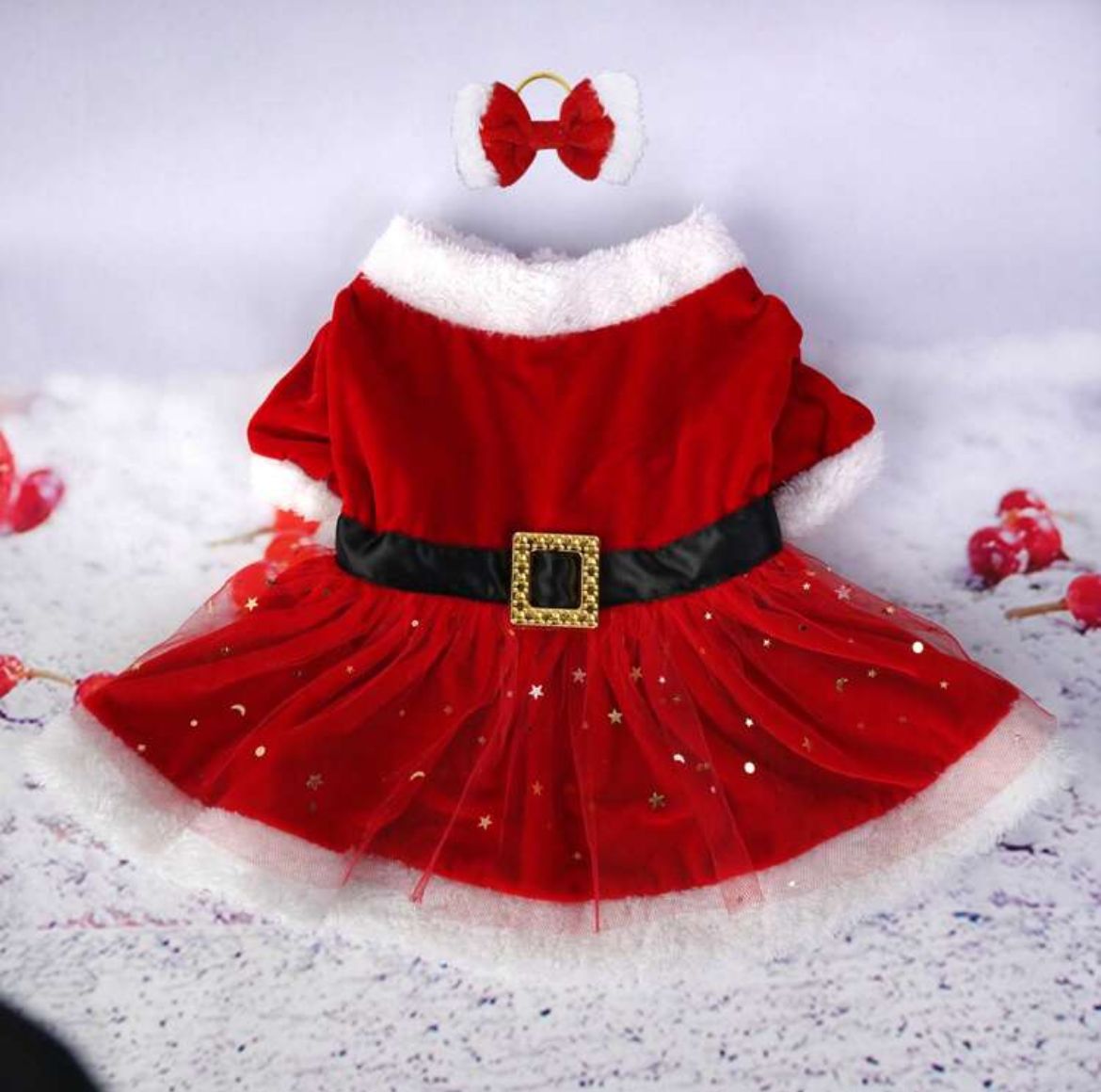 Vestido Brilhante Mamãe Noel